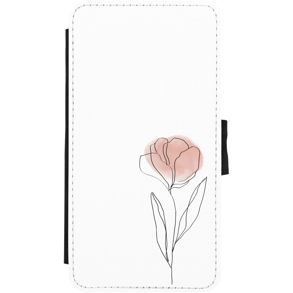 Coque iPhone X / Xs - Wallet noir Spring 23 minimalist flower