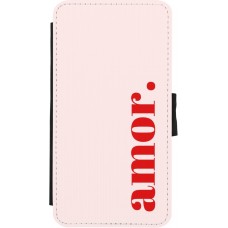 Coque iPhone X / Xs - Wallet noir Valentine 2024 amor