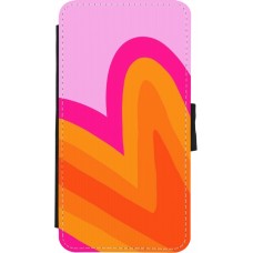 Coque iPhone X / Xs - Wallet noir Valentine 2024 heart gradient