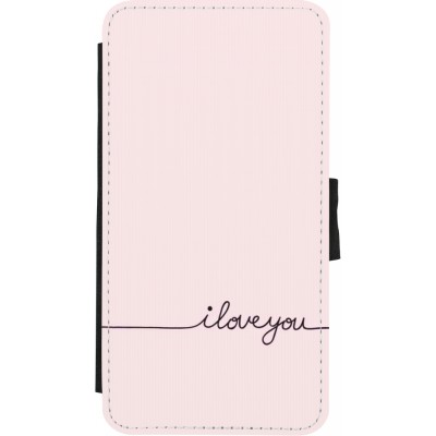 Coque iPhone X / Xs - Wallet noir Valentine 2023 i love you writing