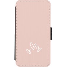 Coque iPhone X / Xs - Wallet noir Valentine 2023 three minimalist hearts