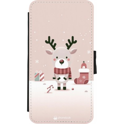 Coque iPhone X / Xs - Wallet noir Noël 2023 Choupinette Renne