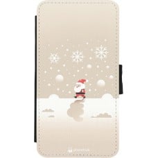 Coque iPhone X / Xs - Wallet noir Noël 2023 Minimalist Santa