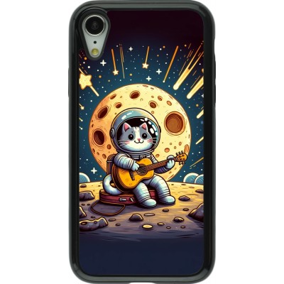 Coque iPhone XR - Hybrid Armor noir AstroCat RockLune