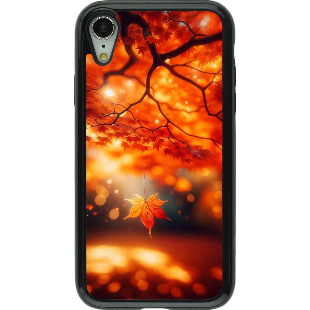 Coque iPhone XR - Hybrid Armor noir Automne Magique Orange