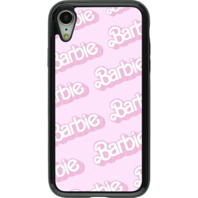 Coque iPhone XR - Hybrid Armor noir Barbie light pink pattern