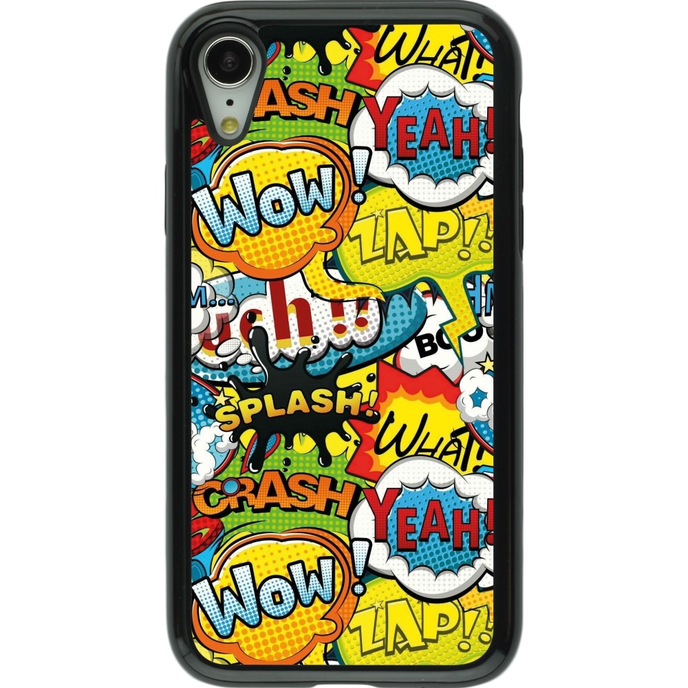 Coque iPhone XR - Hybrid Armor noir Cartoons slogans