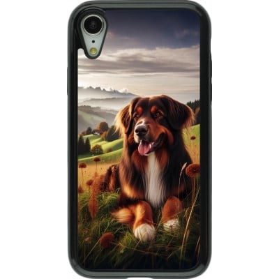 Coque iPhone XR - Hybrid Armor noir Chien Campagne Suisse