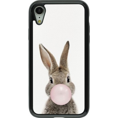 Coque iPhone XR - Hybrid Armor noir Easter 2023 bubble gum bunny