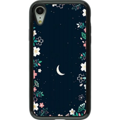 Coque iPhone XR - Hybrid Armor noir Flowers space