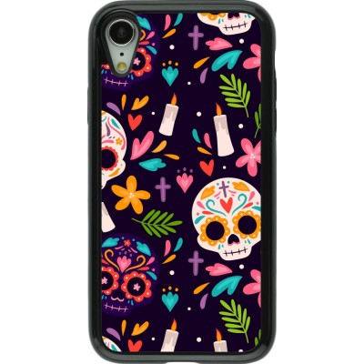 Coque iPhone XR - Hybrid Armor noir Halloween 2023 mexican style