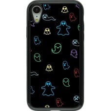 Coque iPhone XR - Hybrid Armor noir Halloween 2024 colorful ghosts