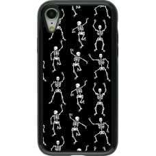 Coque iPhone XR - Hybrid Armor noir Halloween 2024 dancing skeleton