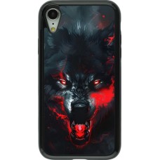 Coque iPhone XR - Hybrid Armor noir Halloween 2024 mad werewolf