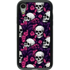 Coque iPhone XR - Hybrid Armor noir Halloween 2024 romantic skulls