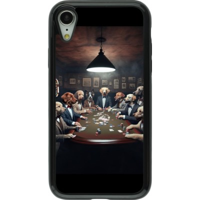 Coque iPhone XR - Hybrid Armor noir Les pokerdogs