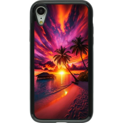 Coque iPhone XR - Hybrid Armor noir Maldives Dusk Bliss