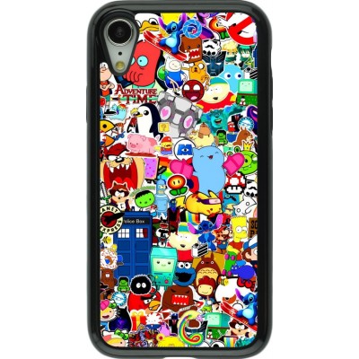 Coque iPhone XR - Hybrid Armor noir Mixed cartoons