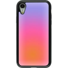 Coque iPhone XR - Hybrid Armor noir Orange Pink Blue Gradient