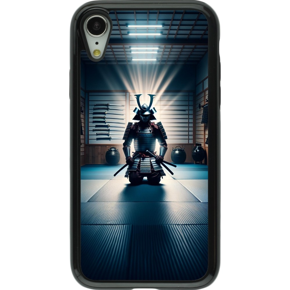 Coque iPhone XR - Hybrid Armor noir Samouraï en prière