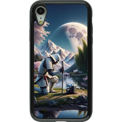 Coque iPhone XR - Hybrid Armor noir Samurai Katana Lune