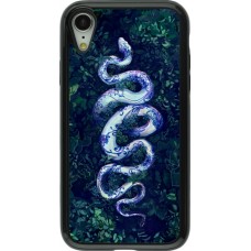 Coque iPhone XR - Hybrid Armor noir Serpent Blue Anaconda