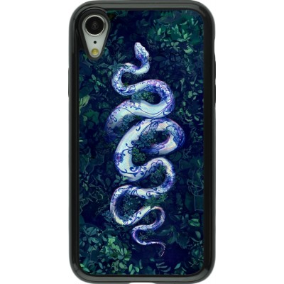 Coque iPhone XR - Hybrid Armor noir Serpent Blue Anaconda