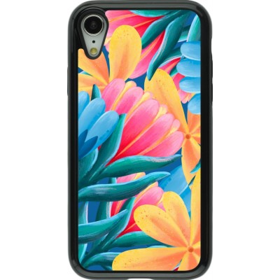 Coque iPhone XR - Hybrid Armor noir Spring 23 colorful flowers