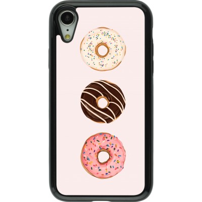 Coque iPhone XR - Hybrid Armor noir Spring 23 donuts