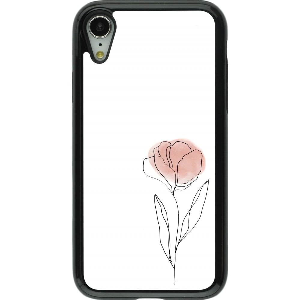 Coque iPhone XR - Hybrid Armor noir Spring 23 minimalist flower