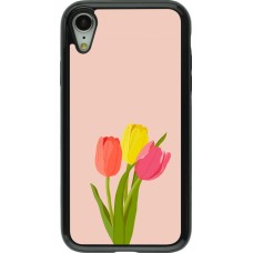 Coque iPhone XR - Hybrid Armor noir Spring 23 tulip trio