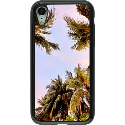 Coque iPhone XR - Hybrid Armor noir Summer 2023 palm tree vibe