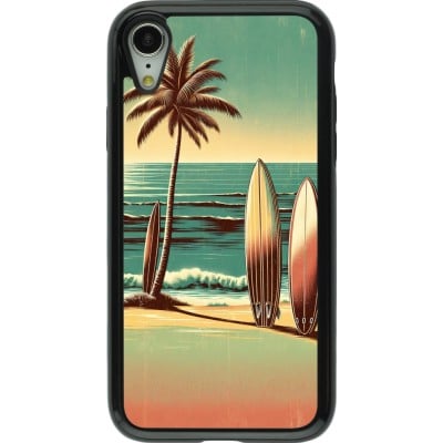 Coque iPhone XR - Hybrid Armor noir Surf Paradise