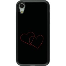 Coque iPhone XR - Hybrid Armor noir Valentine 2023 attached heart