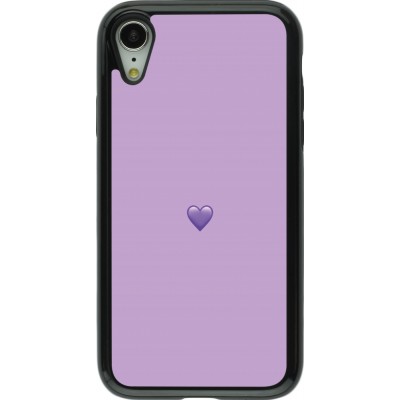 Coque iPhone XR - Hybrid Armor noir Valentine 2023 purpule single heart