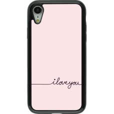 Coque iPhone XR - Hybrid Armor noir Valentine 2023 i love you writing