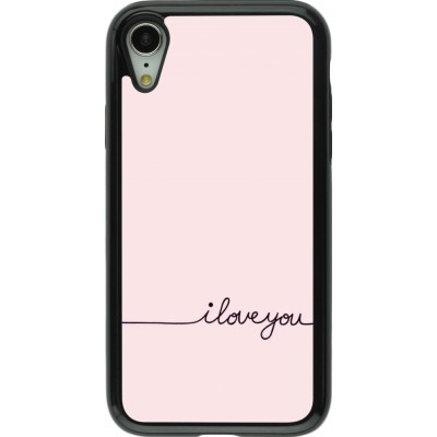 Coque iPhone XR - Hybrid Armor noir Valentine 2023 i love you writing