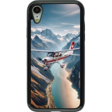 Coque iPhone XR - Hybrid Armor noir Vol Alpin Suisse