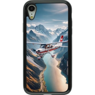 Coque iPhone XR - Hybrid Armor noir Vol Alpin Suisse