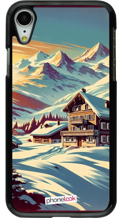 Coque iPhone XR - Chalet montagne enneigée