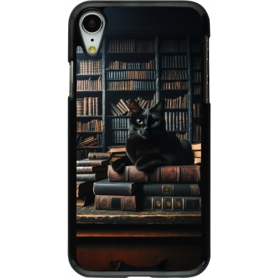 Coque iPhone XR - Chat livres sombres