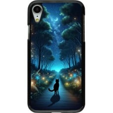 Coque iPhone XR - Chat noir promenade