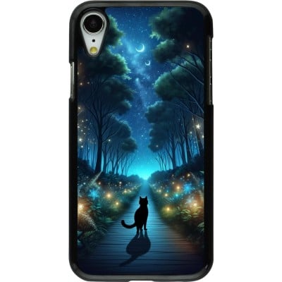 Coque iPhone XR - Chat noir promenade