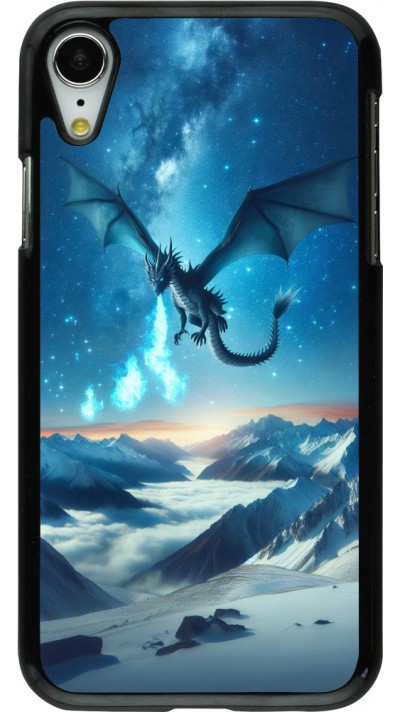 Coque iPhone XR - Dragon nocturne montagne