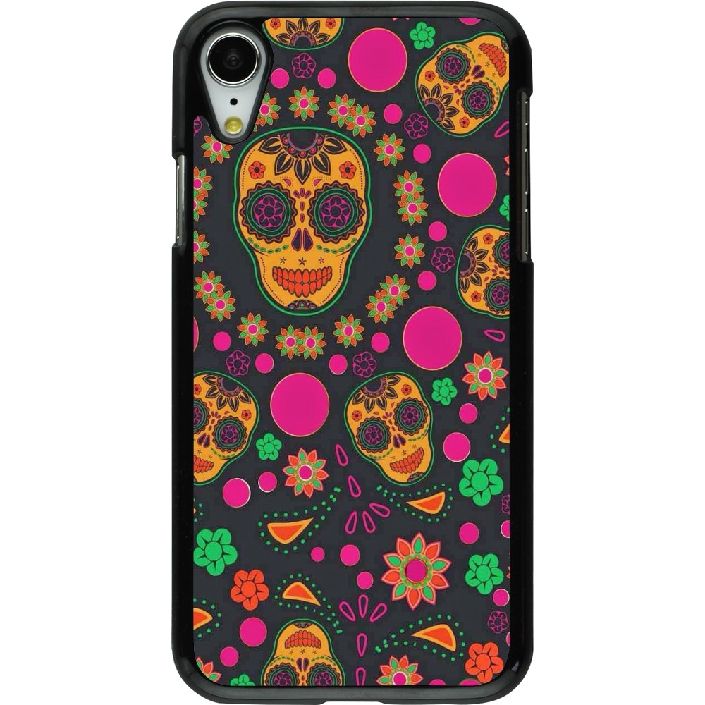 Coque iPhone XR - Halloween 22 colorful mexican skulls