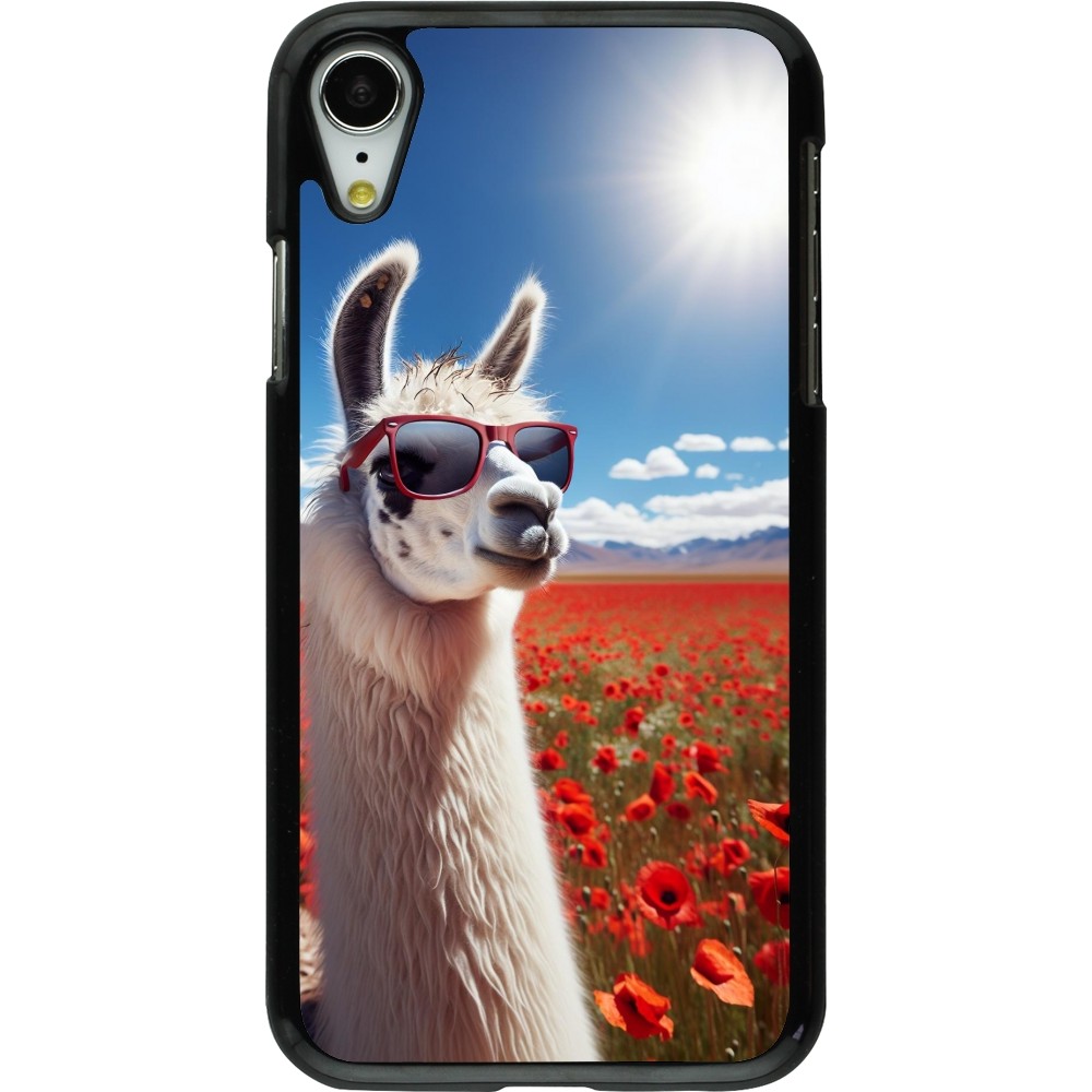 Coque iPhone XR - Lama Chic en Coquelicot