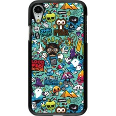 Coque iPhone XR - Mixed Cartoons Turquoise