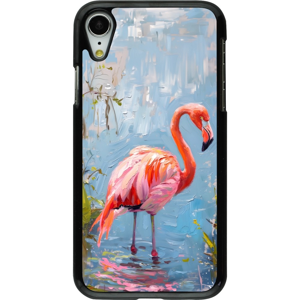 iPhone XR Case Hülle - Paint Flamingo