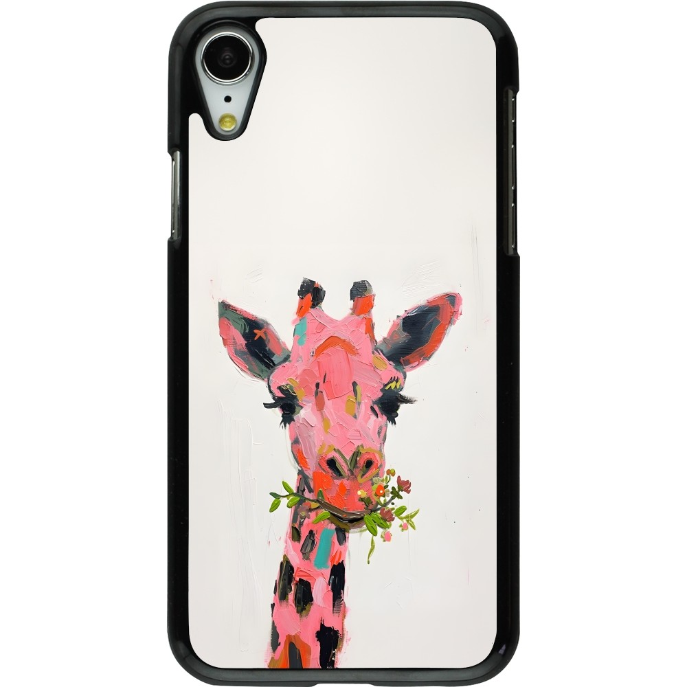 iPhone XR Case Hülle - Pink Girafe Paint