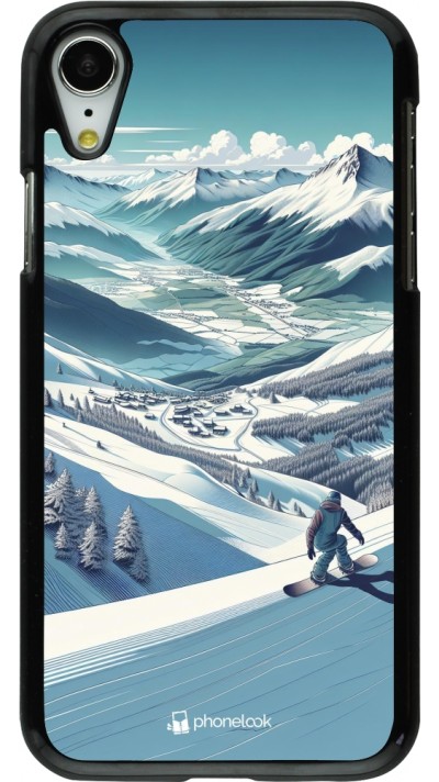 Coque iPhone XR - Snowboarder Montagne